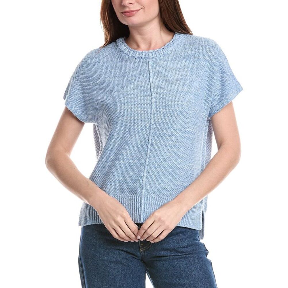 Joseph A. Womens Braided Sweater Top, Blue